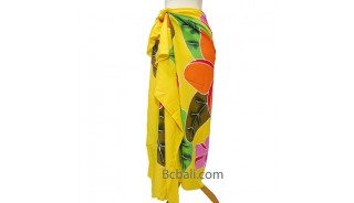 yellow rayon sarongs handpainting made in bali